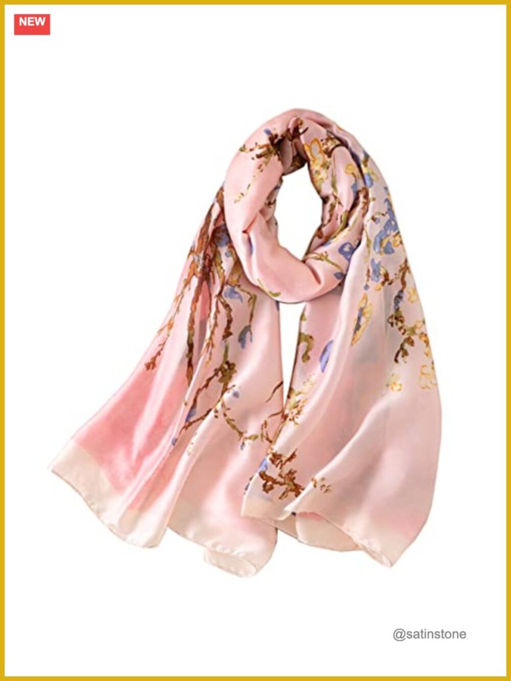 100% Mulberry Silk Long Lightweight Women's Scarf Shawl Wrap 70x35
